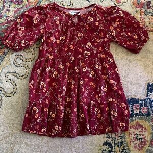 Old Navy Girls’ Burgundy Floral Dress – Size 8